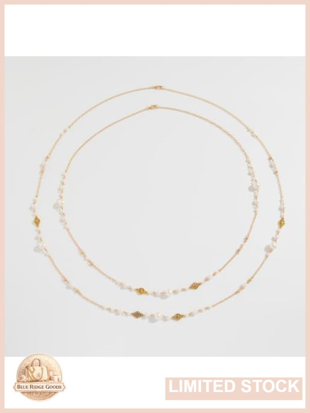 Gold Plated Layered Pearl Choker Necklace Thin Chain - Picture 4 of 6